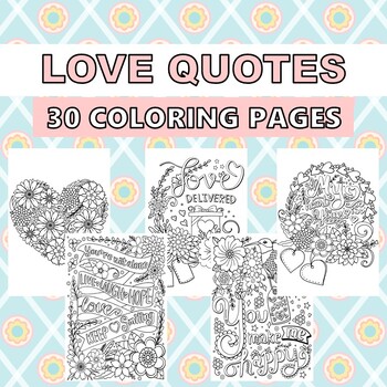 Love quotes valentine coloring pages for kids teens and adults tpt