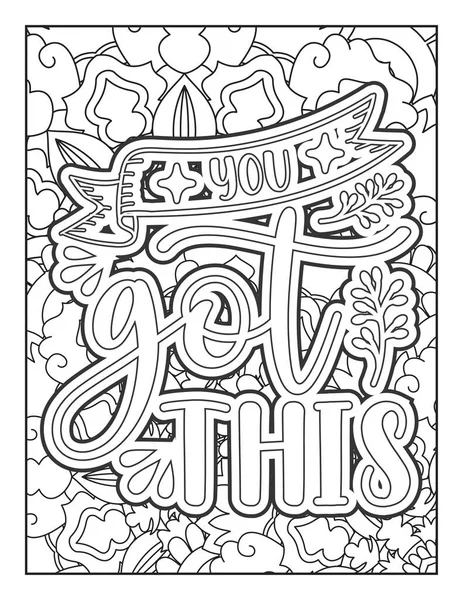 Motivational quotes coloring page inspirational quotes coloring page affirmative quotes stock vector by mirajeee