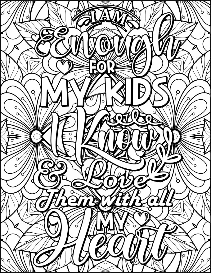 Create quotes coloring book pages by tetiza