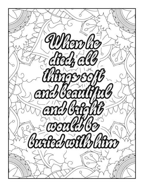 Premium vector romantic coloring page for adults motivational quotes inspirational quotes love quotes heart