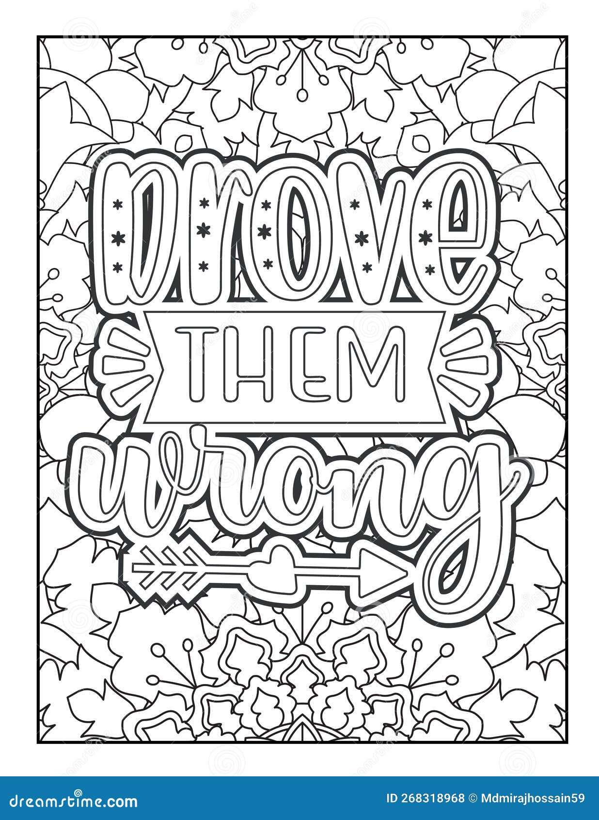 Motivational inspirational quotes coloring page positive affirmative quotes coloring page coloring book page illustrations stock vector