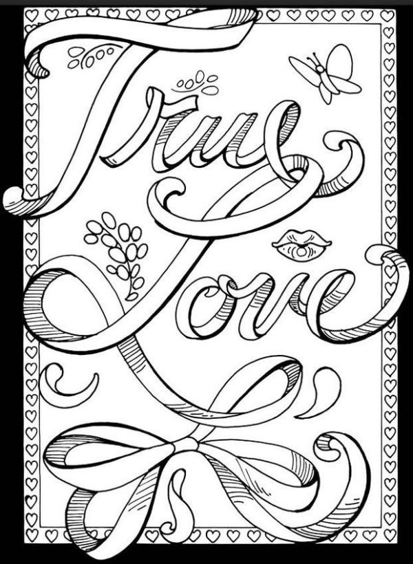 Romantic love quote coloring pages printable pdf