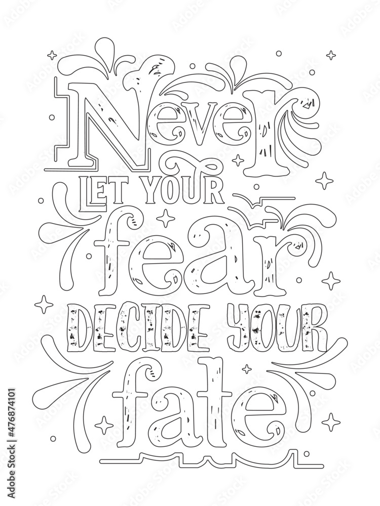 Motivational quotes coloring page love quotes coloring page vector