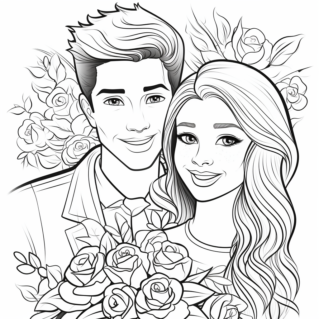 Couples coloring pages