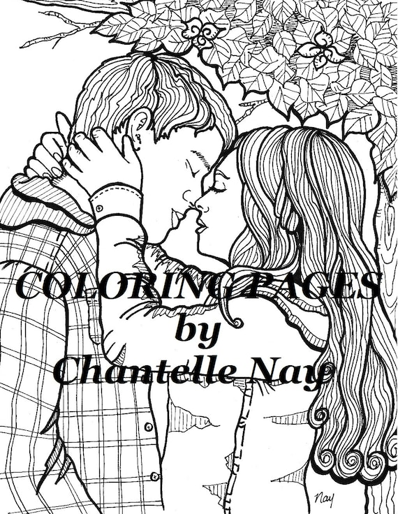 Cute couple coloring page adult coloring picture digital download advanced coloring printable coloring page zentangle