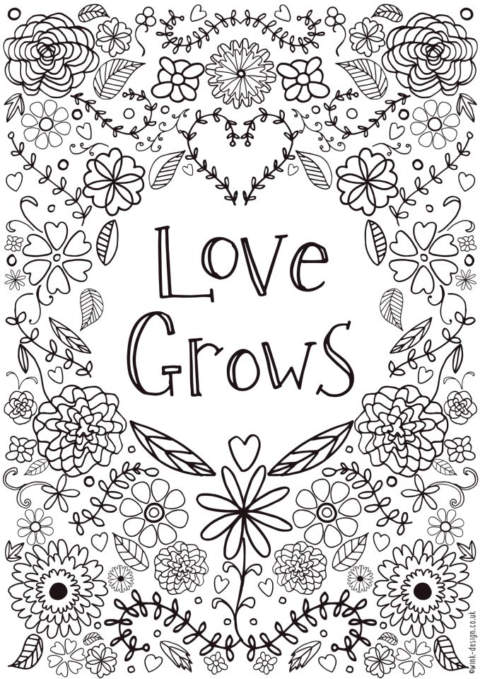 Free printable love coloring pages for adults