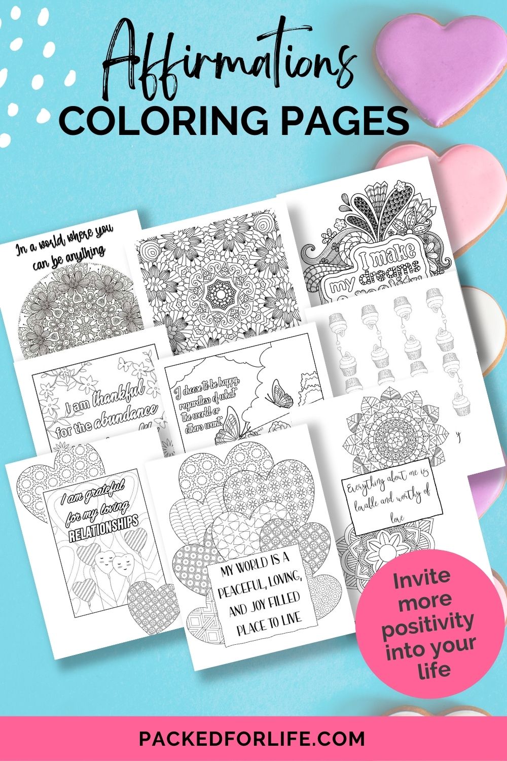 Oh my heart mandala adult coloring pages pages â packed for life