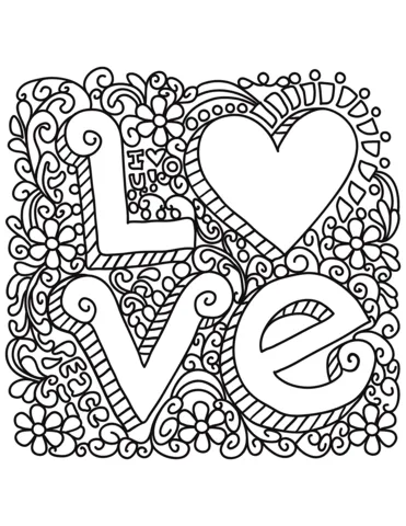 Love coloring pages for adults