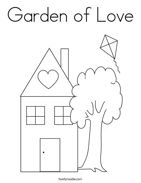 Garden of love coloring page