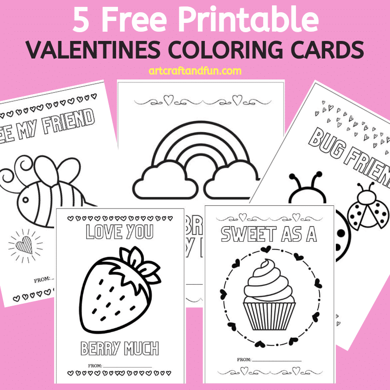 Free printable valentines coloring cards