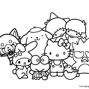 Sanrio characters coloring pages printable for free download