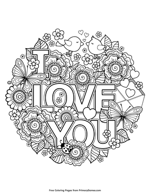 I love you coloring page â free printable pdf from