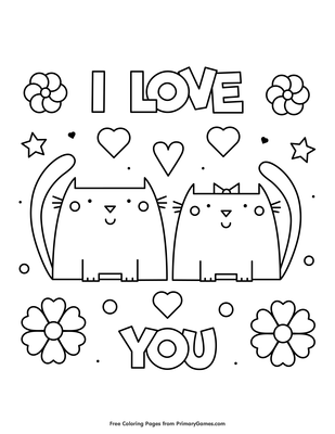 I love you coloring page â free printable pdf from