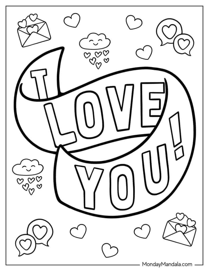 I love you coloring pages free pdf printables