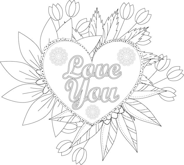 I love you coloring page images