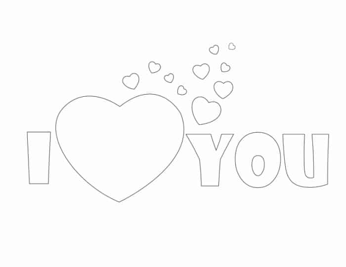 Free i love you coloring pages