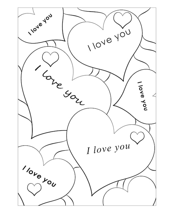 I love you valentines day coloring page heart coloring page valentine coloring sheet for kids adult coloring valentines printable download now