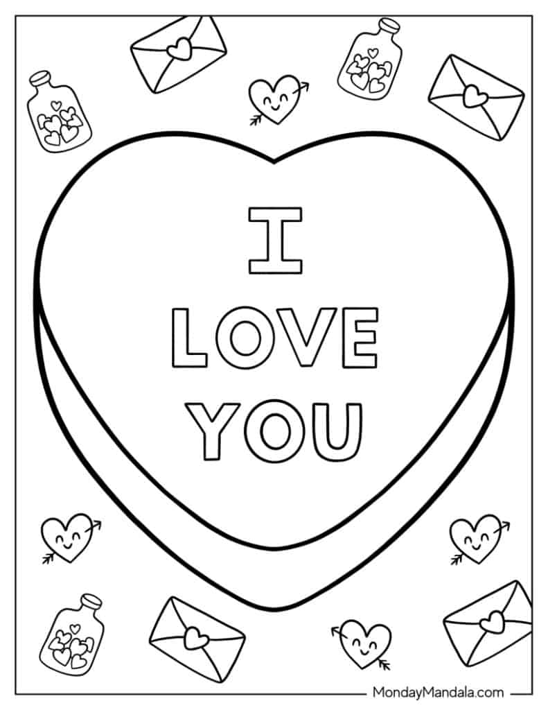 I love you coloring pages free pdf printables