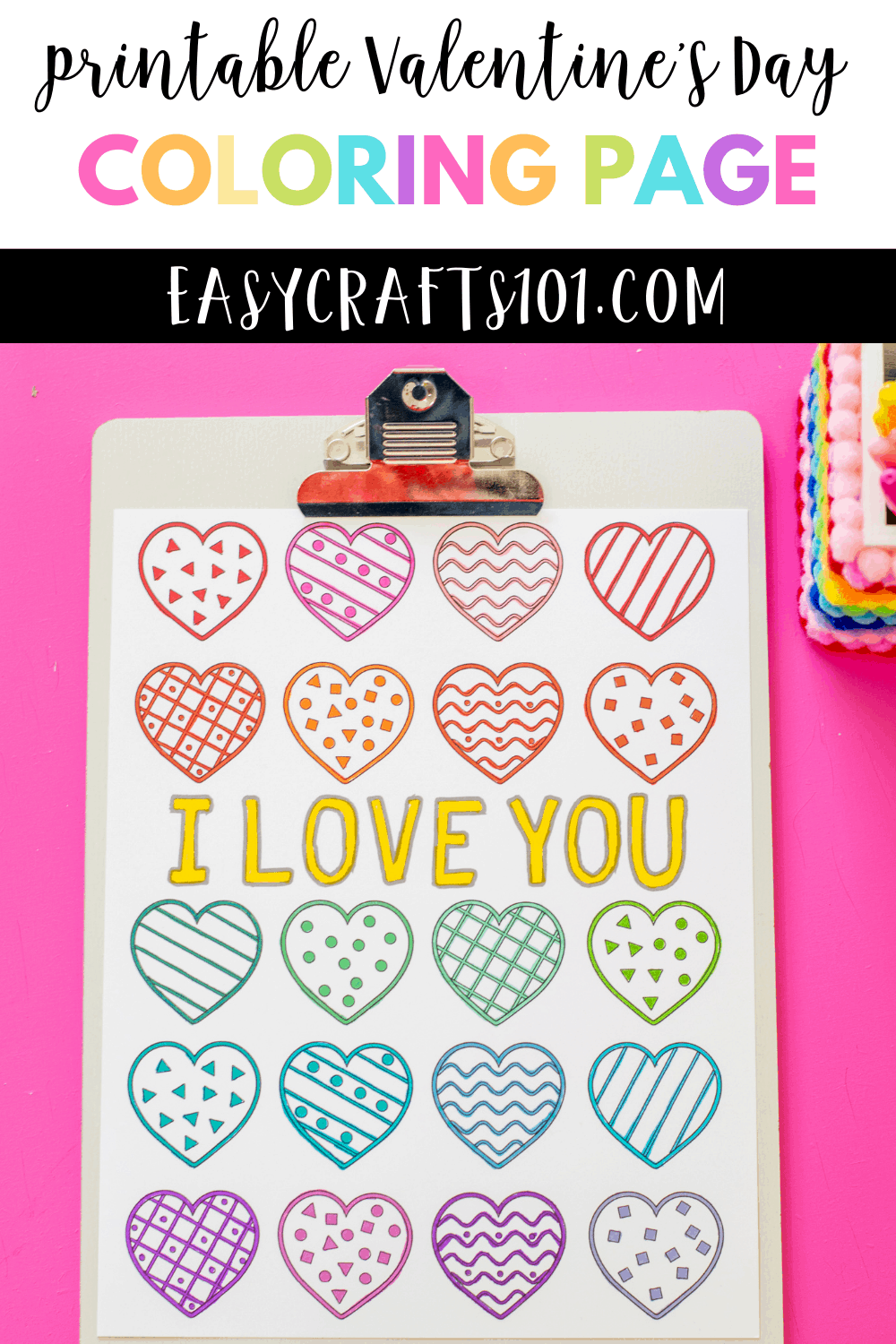 Printable i love you coloring page