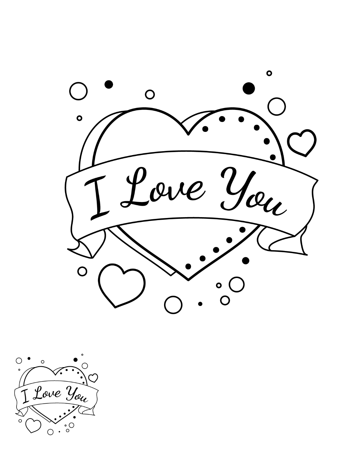 Free love coloring page s examples