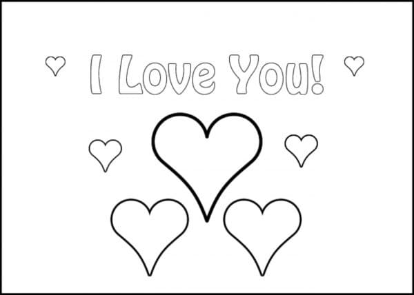 I love you free printable coloring page