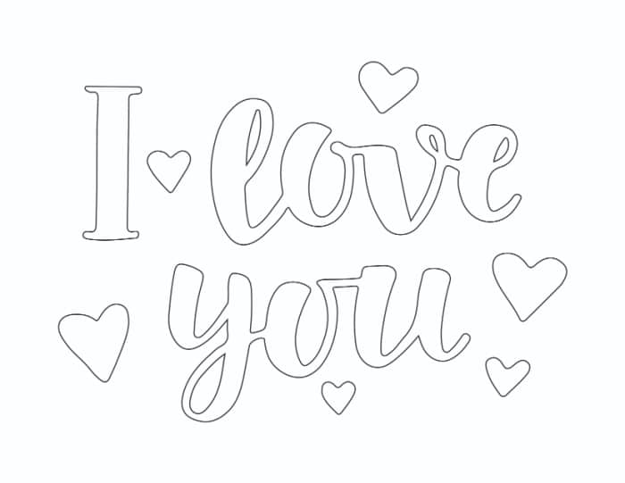 Free i love you coloring pages