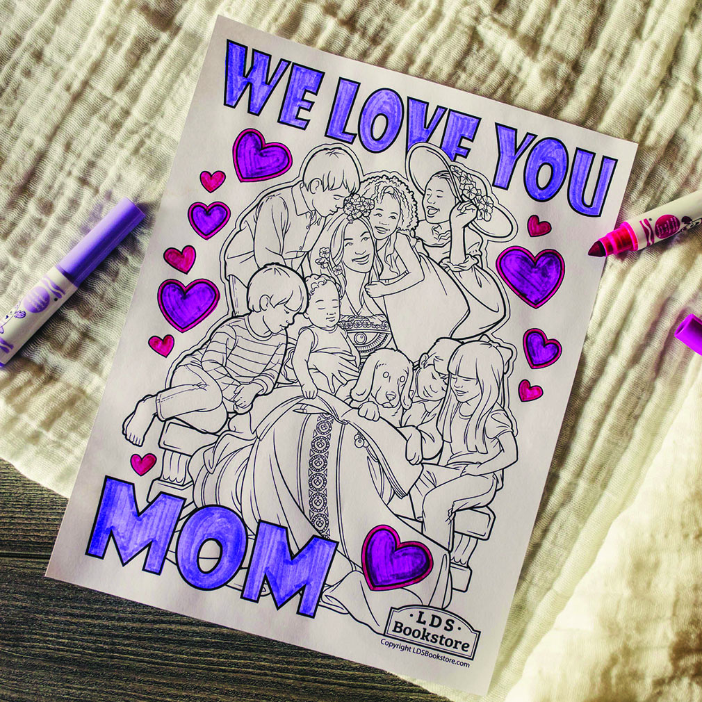 We love you mom coloring page