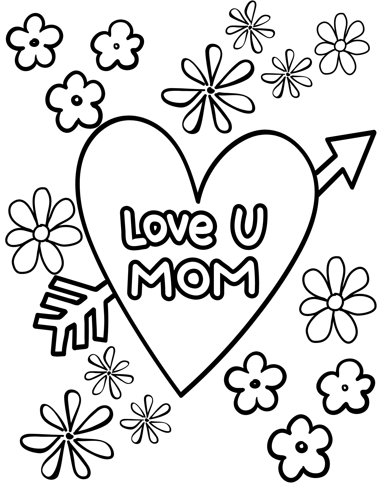 Happy mothers day flower coloring sheets â