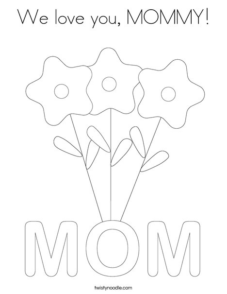 We love you mommy coloring page