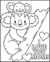 Mother coloring sheet with mommy