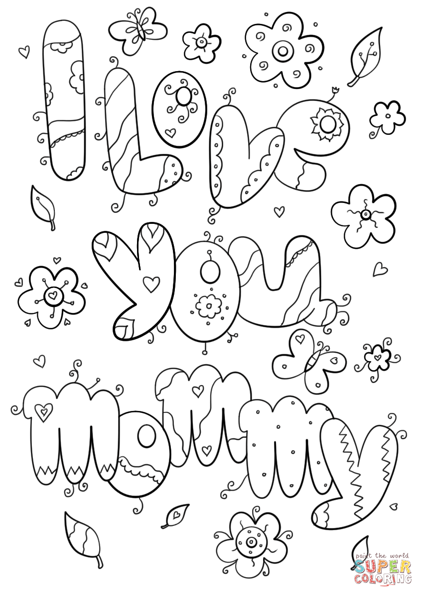 I love you mommy coloring page free printable coloring pages
