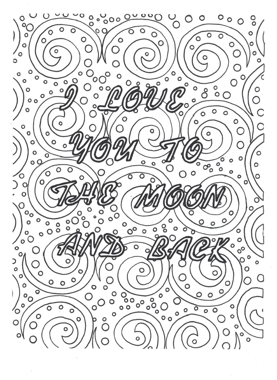 I love you to the moon and back coloring page