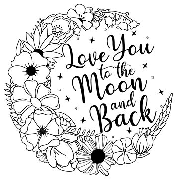 Floral moon love you to the moon and back art board print for sale by mickenzie cassidy