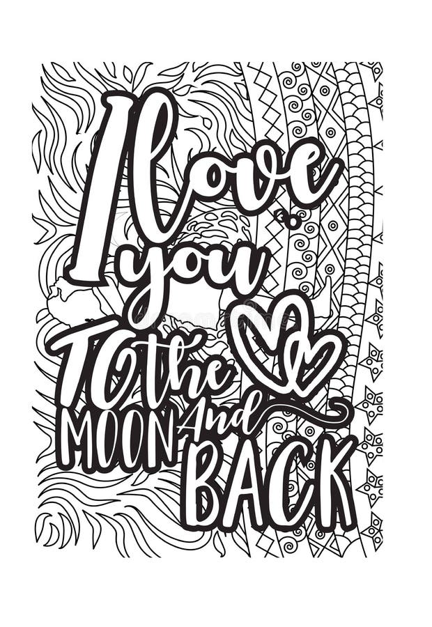 Inspirational words coloring book pagesmotivational quotes coloring pages design stock vector