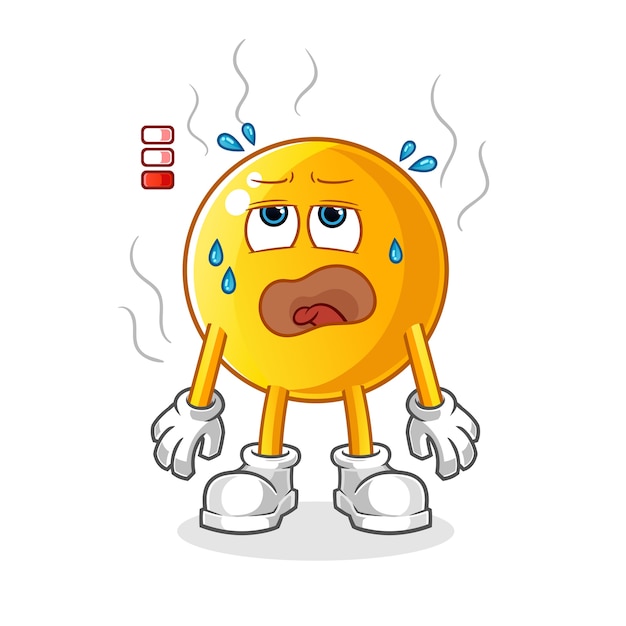 Premium vector emoticon low battery mascot