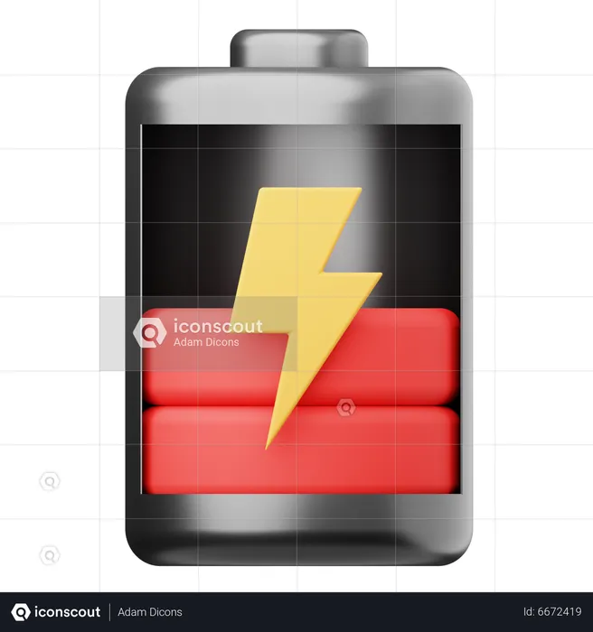 Low battery d icon download in png obj or blend format