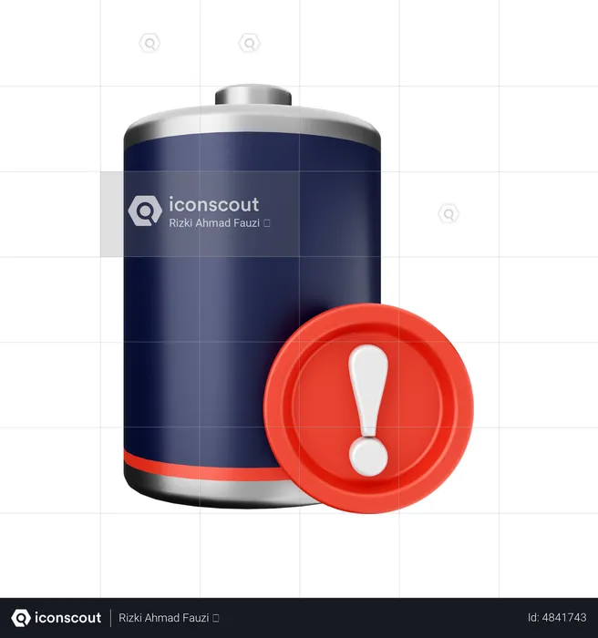 Low battery warning d icon download in png obj or blend format