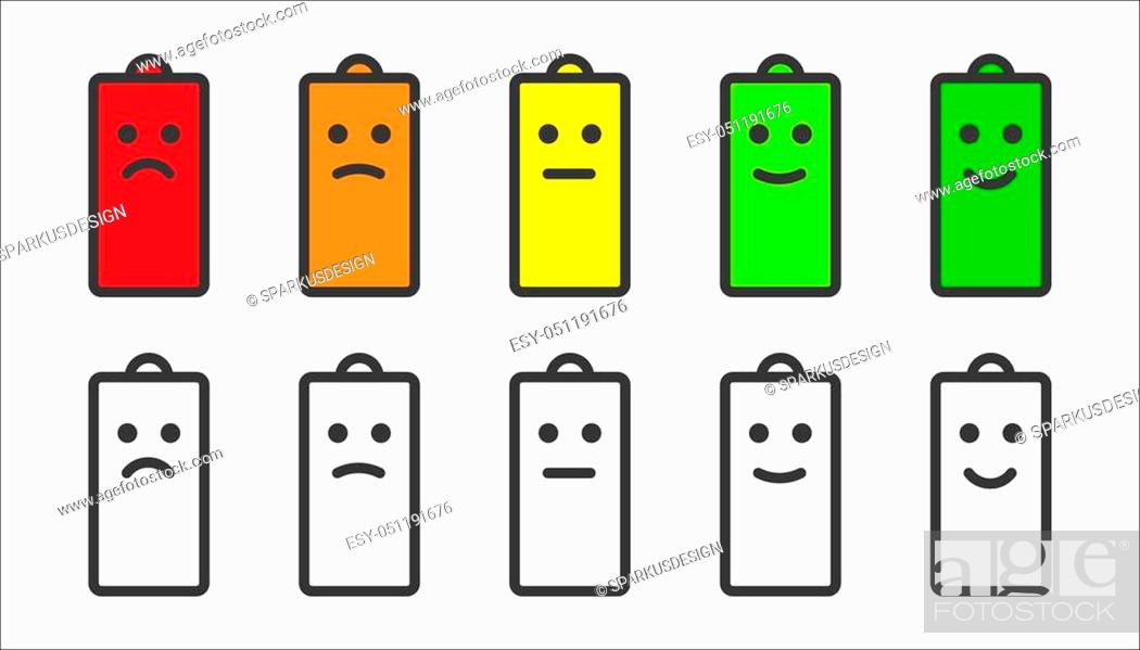 Battery indicator emoji or smiley faces icons shows battery level and health of the battery in stock vector vector and low budget royalty free image pic esy