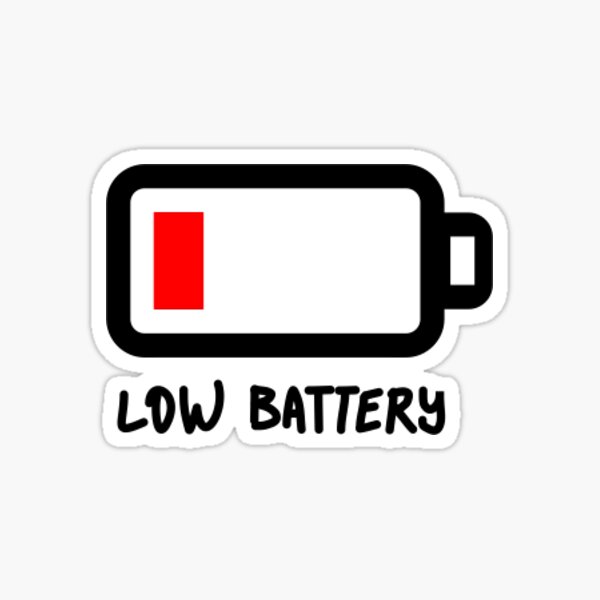 Low battery sticker for sale by sleeplesscity