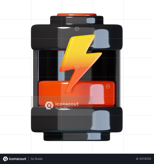 Low battery energy d icon download in png obj or blend format