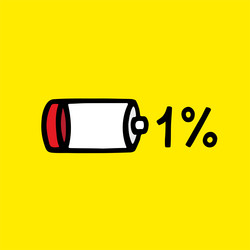 Low battery vector images over