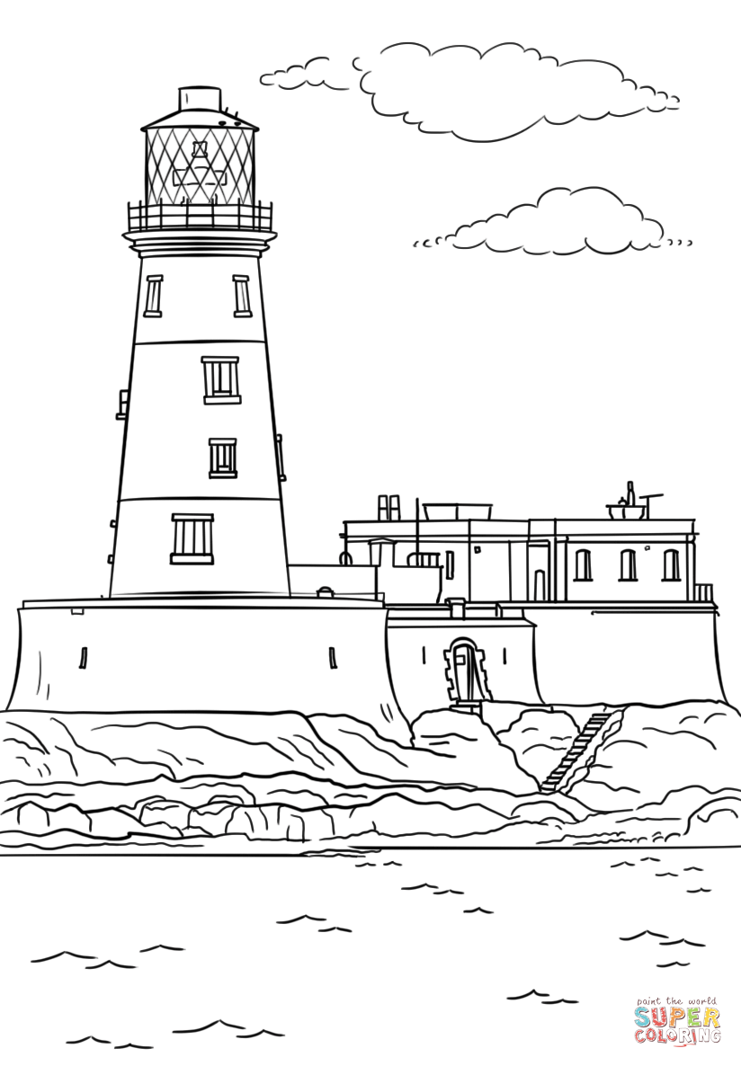 Longstone lighthouse coloring page free printable coloring pages