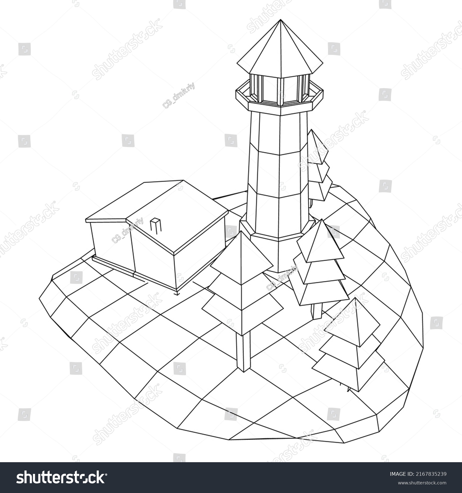 Lighthouse polygon images stock photos d objects vectors