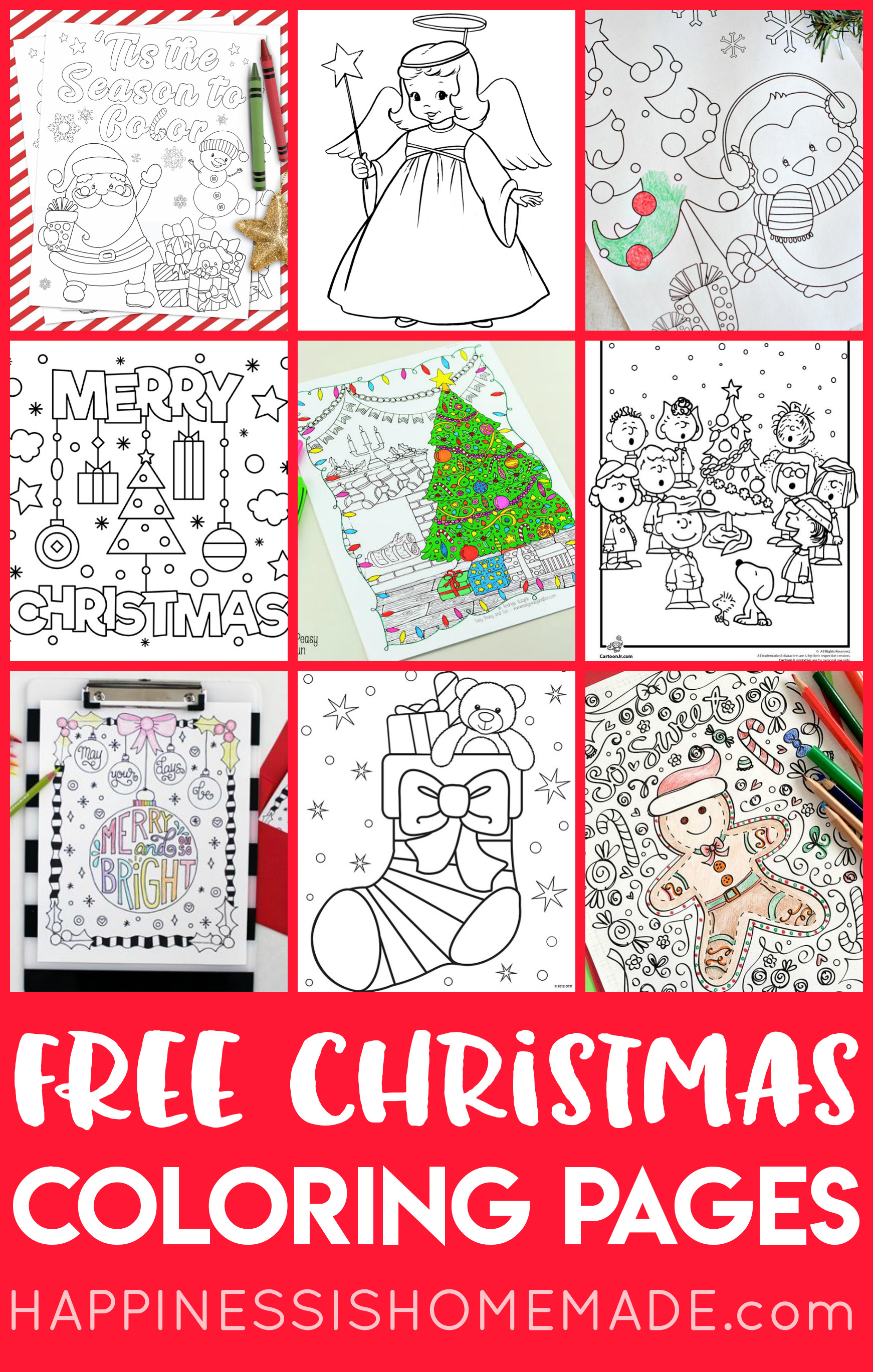 Free christmas coloring pages for adults and kids