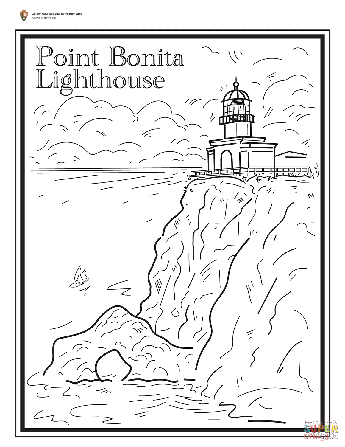 Point bonita lighthouse coloring page free printable coloring pages