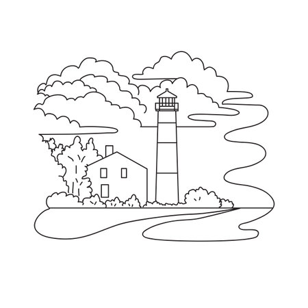 Lighthouse coloring page stock illustrations cliparts and royalty free lighthouse coloring page vectors