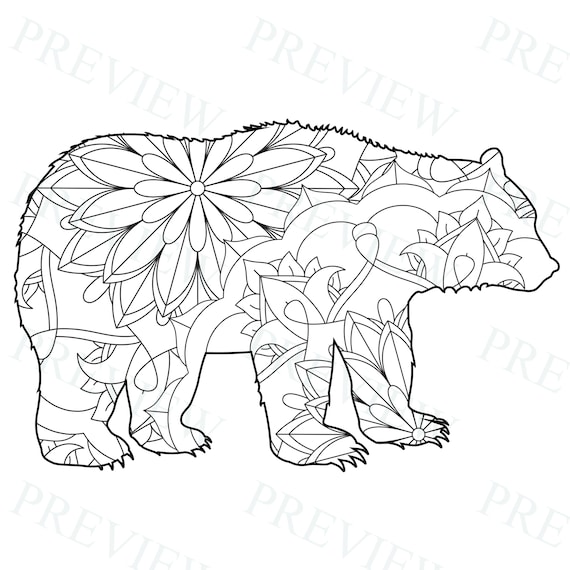 Kdp wildlife animals mandala coloring pages interior low content books elephant bear lion eagle gorilla wolf mercial use x pdf