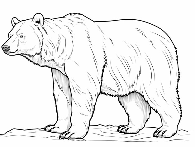 Premium ai image grizzly bear coloring book pages for children simple low detail no color