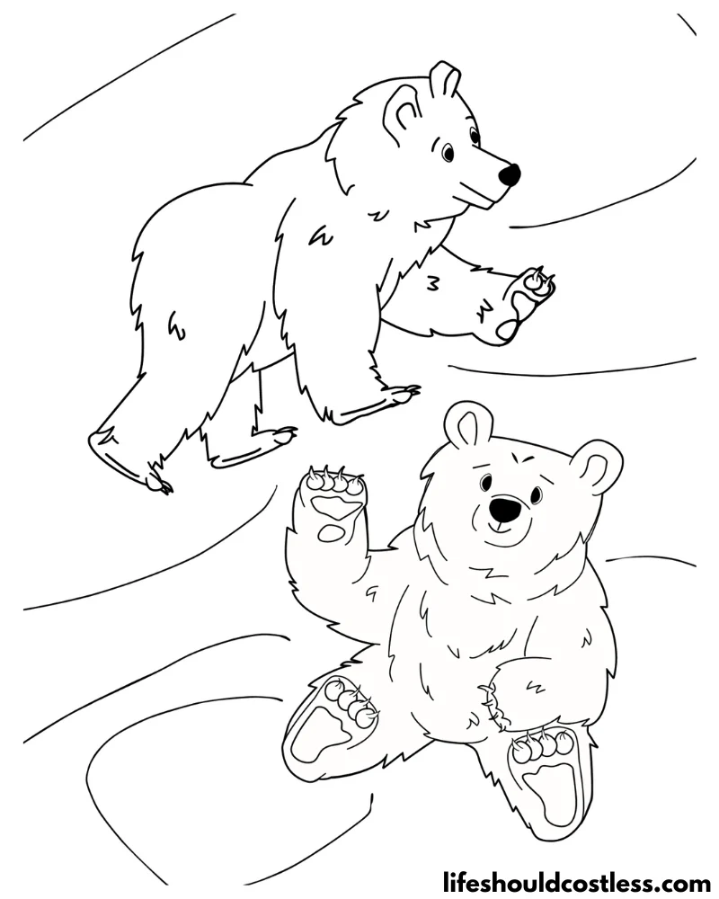 Bear coloring pages free printable pdf templates