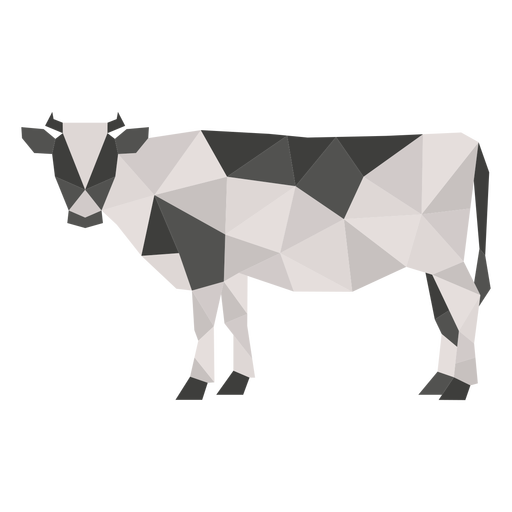 Simple polygonal color cow png svg design for t